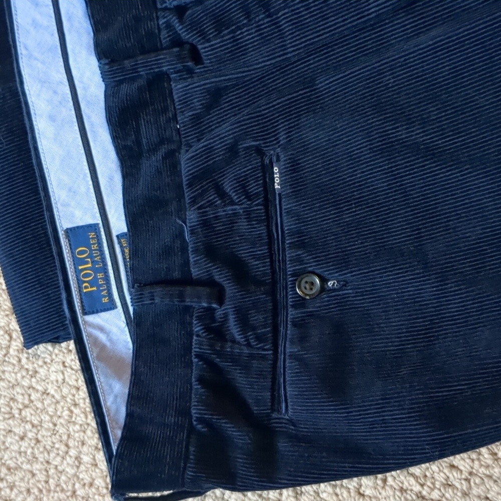 Polo Navy Corduroy Eclectic Grandpa Trousers 38 X 30